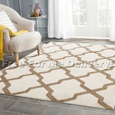 LUCIA MOROC TRELLIS CREAM BEIGE MODERN FLOOR RUG (M) 160x230cm **FREE DELIVERY**