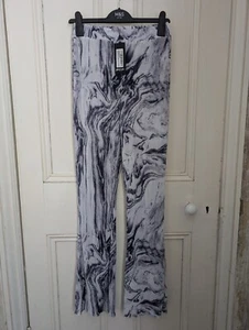 Nasty Gal Festival/Hippie Pants Purple & White Tie Dye Size 10 Extra Long Leg - Picture 1 of 7