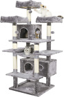 67" Large Cat Tree, Multi-Level Cat Tower With 3 Top Perches, 2 High Plush Condo