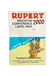 RUPERT BEAR BRIGHTON CONFERENCE 2000 ENAMEL PIN BADGE - Picture 1 of 1