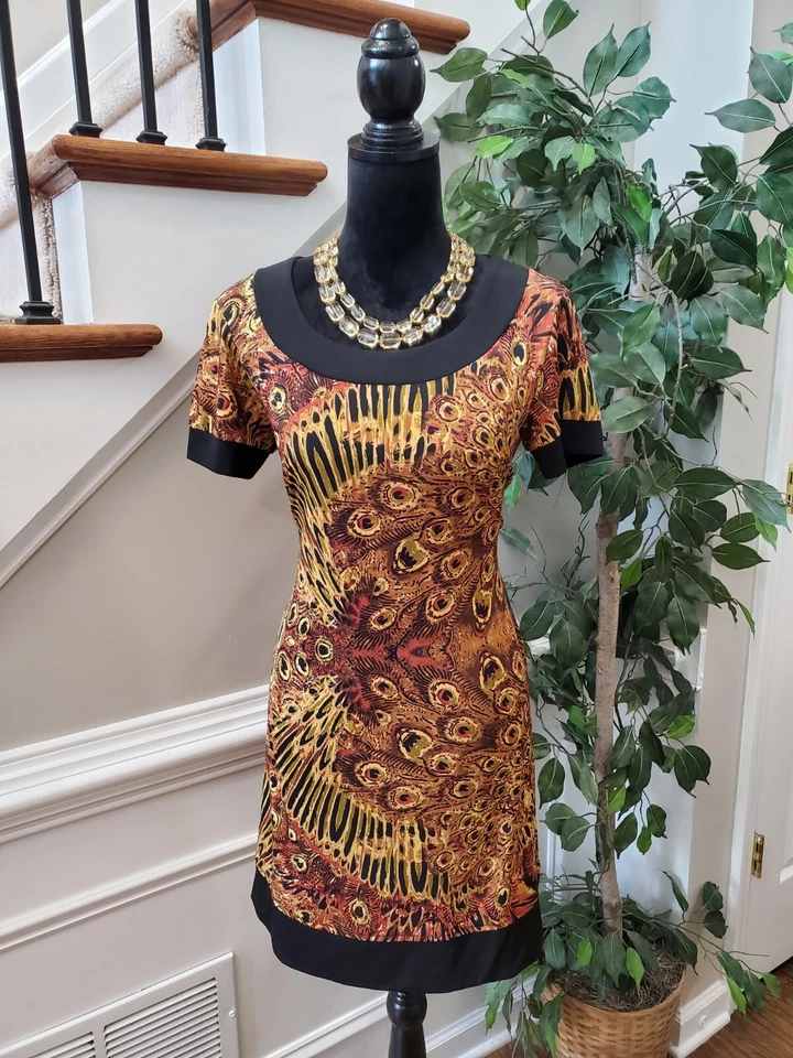 Ronni Nicole Womens Multicolor Round Neck Short Sleeve Knee Length Dress Size 8P - Image 1 of 4