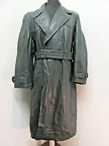 VINTAGE WW2 TEDESCO PELLE DI CAVALLO TRENCH CAPPOTTO SPEDIZIONE CAVALIERE CAPPOTTO TAGLIA M - Foto 1 di 22