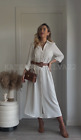 ZARA NEW WOMAN SS24 WHITE SHIRT DRESS WITH BELT REF:2251/522