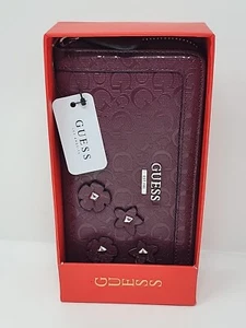 Cartera sin asas Guess Wallet Society SLG X6615599 Burdeos mujer cremallera alrededor - Imagen 1 de 5