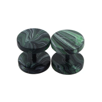 1 par de pendientes piercing de tapón de oreja falso de doble destello de acero inoxidable 16G joyería Foto 1 de 4