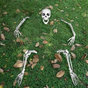 LIFESIZE SKELETON Skull Arms Legs Halloween Graveyard Garden Deco Ground Breaker - Picture 1 of 4