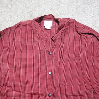 Live In Color Rojo Cuadros Manga Larga Cuadros Abotonada Adulto Mujer S Pequeño Foto 1 de 4