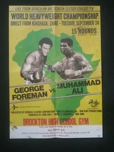 GEORGE FOREMAN v MUHAMMAD ALI * RUMBLE IN THE JUNGLE 1974 POSTER *Reproduktion* - Bild 1 von 10