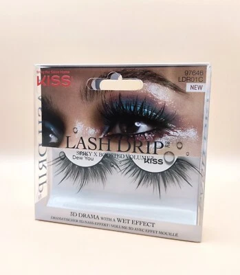 KISS: Lash Drip- Künstliche Wimpern- 3D Nass Effekt mit Kleber, You Dew You,NEU