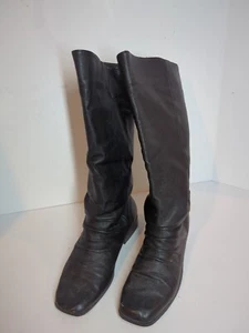 Classique Vintage hohe schwarze Damenstiefel aus Leder, Größe 8,5 - Bild 1 von 8