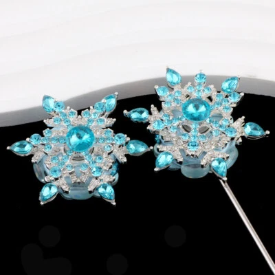 2 cuentas de aleación de copo de nieve de diamantes de imitación agujero recto hágalo usted mismo accesorios de cadena con dije Foto 1 de 4