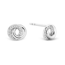 Women's TI SENTO Silver Cubic Zirconia Circle Stud Earrings