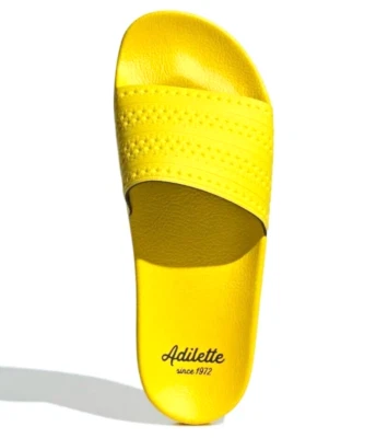 NUEVO ADIDAS ORIGINALES HOMBRE ADILETTE TRÉBOL TOBOGANES ~ TALLA 11 #HQ862 AMARILLO Foto 1 de 4