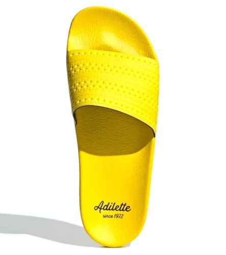 NUOVE DIAPOSITIVE A TRIFOGLIO ADILETTE UOMO ADIDAS ORIGINALS ~ TAGLIA 11 #HQ862 GIALLO