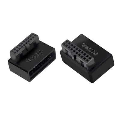 2pcs USB 3.0 20pin Male to Female Extension Adapter Up Down Angled 90 Degree - Image 1 of 4