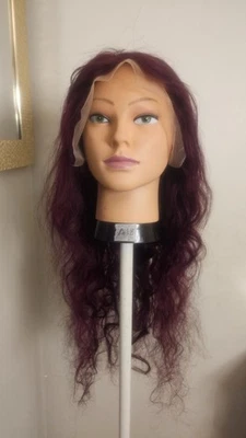 Nueva Peluca de Encaje Cabello Humano Virgen 150% Ondulada Roja Top Regular Alta Calidad.  Foto 1 de 4