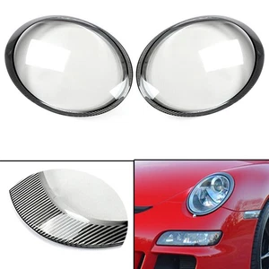 Front Headlight Lens Cover LampShade For Porsche 997 911 Carrera 2006-12 - Picture 1 of 11