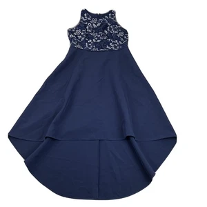 Aidan Mattox A-Line Hi-Lo Dress Women’s Size 6 Blue Floral Embroidered New $175 - Picture 1 of 6