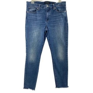 Lucky Brand Ava Jeans Womens Size 10 Skinny Medium Wash Denim Stretch Raw Hem - Picture 1 of 13