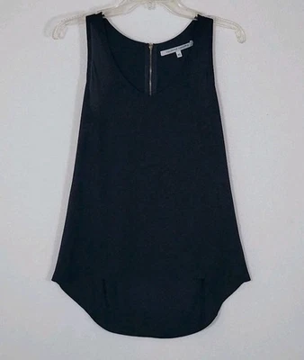 Blusa Top Transparente Sin Mangas Cuello en V Negra Collective Concepts Elevada Básica XS Foto 1 de 4