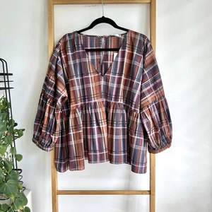 Pol Clothing Womens Top  Blouse Size 16 Fits 16-18 Relaxed Peplum Casual Viscose - Picture 1 of 7