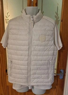 MICHAEL KORS WHITE FULL ZIP UP PUFFER GILET BODY WARMER JACKET MEDIUM 42" CHEST - Image 1 of 4