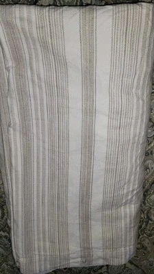 Funda nórdica Pottery Barn espino a rayas algodón completa/queen color crema topo  Foto 1 de 4