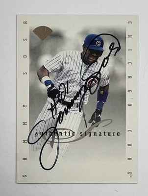 1996 Leaf Signature Series Extended Sammy Sosa Auto Card AR140 - Image 1 of 2