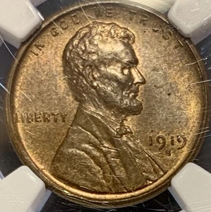 1919 S Lincoln Wheat Cent 1C NGC MS64RB Semi Key Date, RD Reverse - Picture 1 of 4