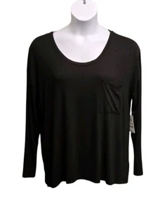 Pigiama Alfani Intimates donna XL nero maglia manica lunga loungewear top accogliente - Foto 1 di 7