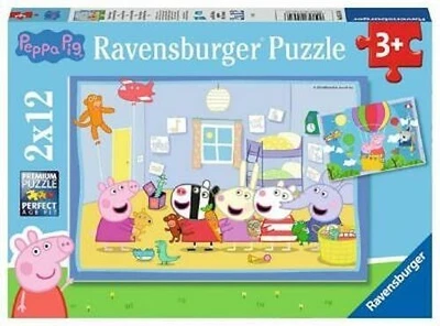 2 PUZZLE ravensburger LE AVVENTURE DI PEPPA PIG di 26 x 18 cm DA 12 PEZZI gigant - Immagine 1 di 2