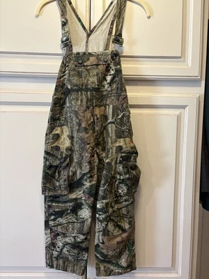Game Winner RealTree Bib Overalls Youth Small Camouflage Hunting Logo Button - Image 1 of 4