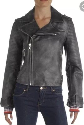 Marc Jacobs Womens Leather Distressed Motorcycle Jacket NWT Retail $1198 - Image 1 of 4