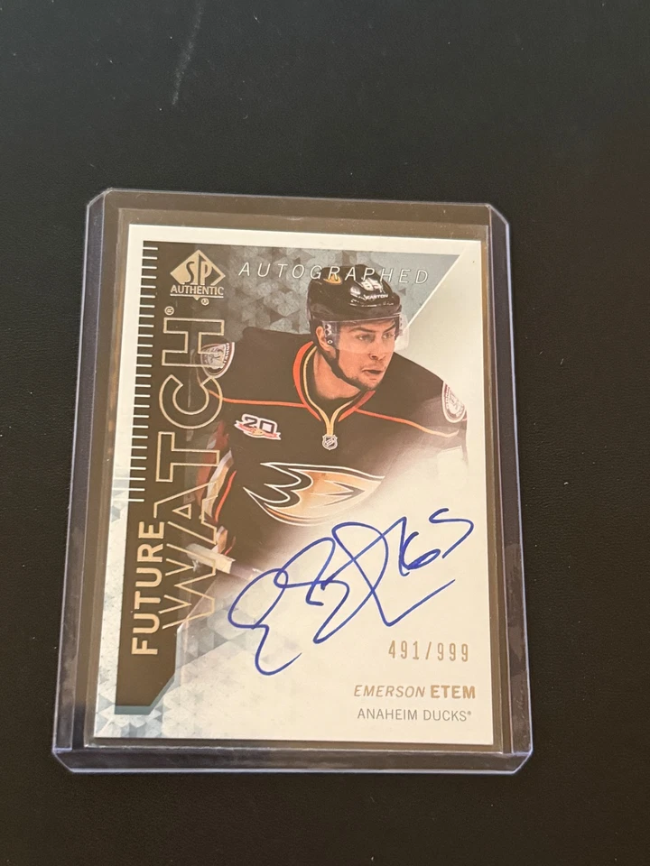 2013-14 SP Authentic Hockey Future Watch Auto Emerson Etem Card #292 Rookie - Image 1 of 1