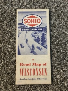 1947 Standard Oil Of Ohio SOHIO Road Map: Wisconsin USED - Picture 1 of 2