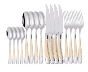 Beautifully crafted 2 tone 16 piece flatware set - Picture 1 of 2
