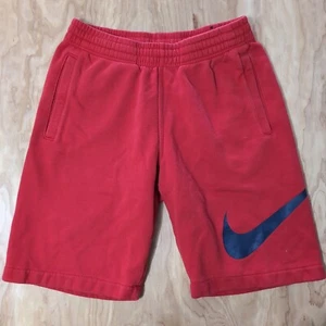 Nike Men’s Sm 27x10 Sportswear Club Sweat Shorts Red 633523-657 Cotton Blend - Picture 1 of 7