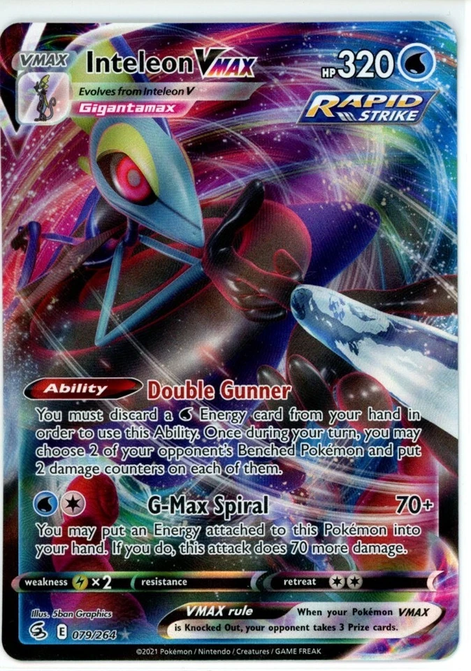 Pokemon TCG Inteleon VMAX 079/264 Swsh08: Fusion Strike Ultra Rare - Image 1 of 1