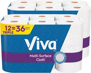 Toallas de papel multisuperficie Viva 12 rollos triples 165 hojas por rollo 2 paquetes de 6 - Imagen 1 de 8