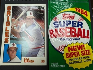 1984 Topps Super Baseball CAL RIPKEN #1 HOF - JUMBO 5x7 w/ Original Wrapper - Picture 1 of 7