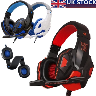 3.5mm Gaming Headset Mic Headphones Stereo Bass Surround For PS5 PS4 PC Xbox 360 - Image 1 of 4