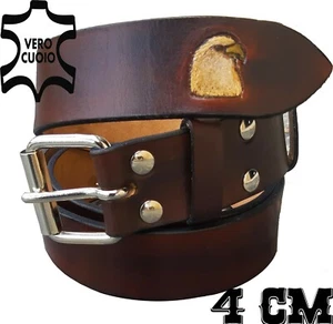 CINTURA DA LAVORO IN CUOIO RESISTENTE CARPENTIERE POTATURA CINTURA CUOIO UOMO - Foto 1 di 2