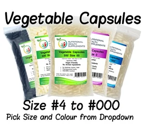 Empty Vegetable Vegan Capsules SGS GMP Certified Size #4 3 2 1 0 00 000 - Picture 1 of 13