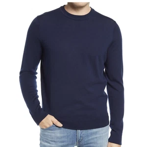 Nordstrom Herren Shop waschbarer Merino Rundhals Pullover Navy - Bild 1 von 8