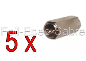 5 (CINCO) 6 mm pomos hexagonales roscados para empuñaduras y espadas de cercas de espiga de lámina - Imagen 1 de 1