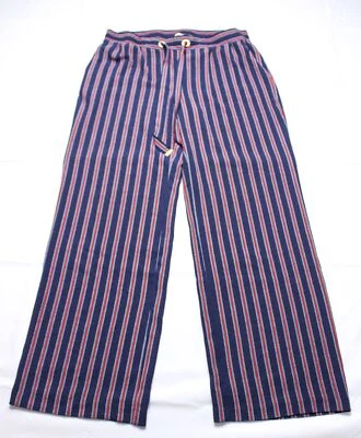 Pantalones informales Michael Kors para mujer con cordón a rayas verticales BE5 azules grandes Foto 1 de 4