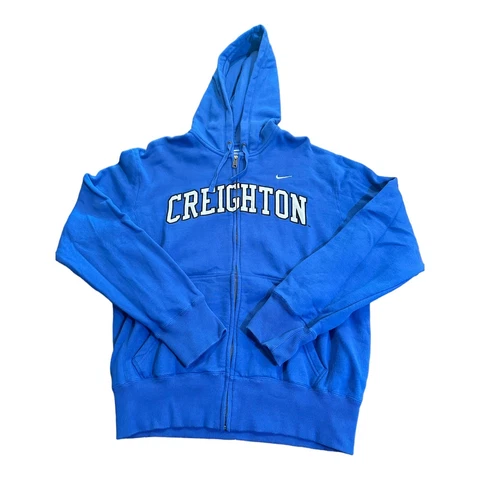 Nike Creighton BlueJays Full Zip Sweatshirt Men’s Small Blue Hooded Cover