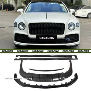 Real Carbon Fiber Front Lip Spoiler Wing Body Kits For Bentley Flying Spur 20-24 - Foto 1 di 17