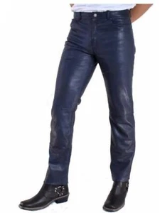 Pantalones de cuero Pantalón de motociclista Pantalón de motociclista Hombre real Estilo Pantalones Jeans y Azul 22 - Imagen 1 de 4