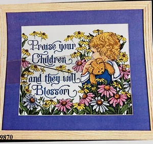 DESIGN WORKS Counted Cross Stitch Kit, "PRAISE YOUR CHILDREN" - 11" x 14" - Picture 1 of 5